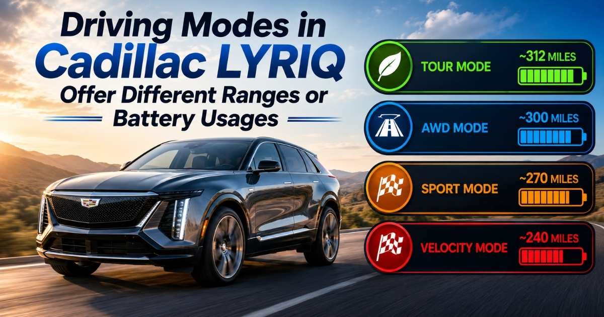 Do the Driving Modes in Cadillac LYRIQ Offer Different Ranges or Battery Usages